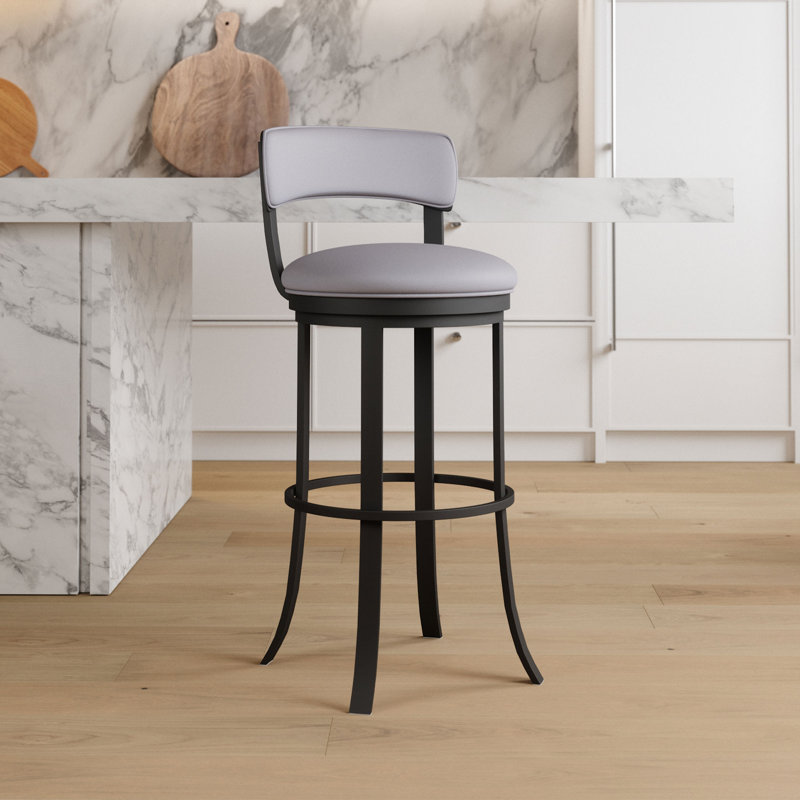 Tabouret de bar et de comptoir Bulmore, Tabouret de bar (siège d'une hauteur de 30 po), Onyx sable, Acier