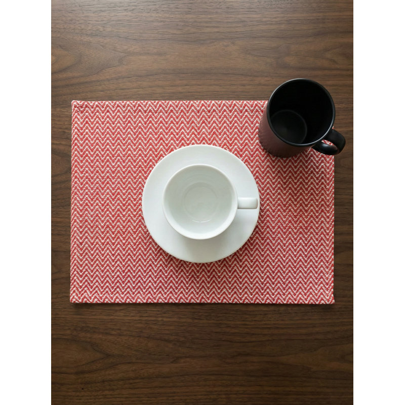 Napperon Red Herringbone Bay, Red