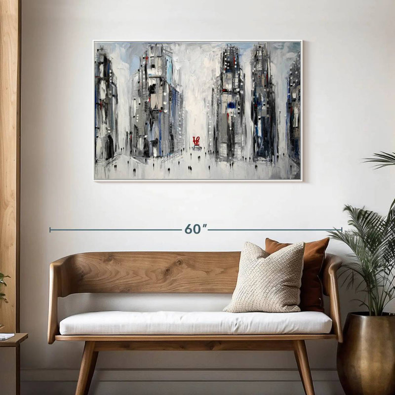 Urban Love I, Cadre flottant blanc, 43 po x 29 po