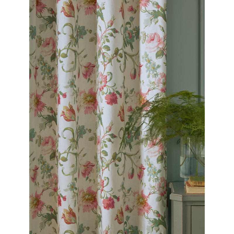 ROSALIND PALE CRANBERRY PENCIL PLEAT CURTAIN, 88X90