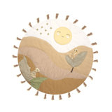 Crane Baby Polyester Activity Mat, Interactive Mirror, Plush Toys, Safari Themed Playmat