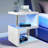 White Led Side Table Small Coffee Table For Living Room, High Gloss S Shape Sofa End Table With RGB Led Lights, 2 Tier Storage Shelves Ractangle Coffee Table For Home Office Furniture-1731662321