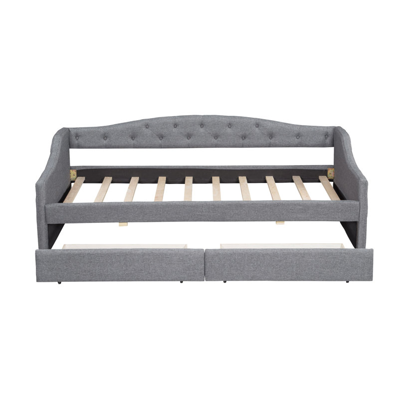Lit de jour avec accents DEL et tiroirs, Gris