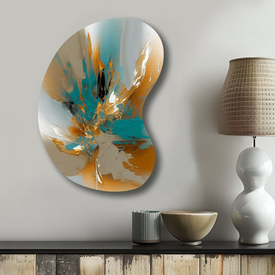 Horne - Asymmetrical Abstract Marble Metal Wall Art, Freeform Metal Wall Sculpture Print