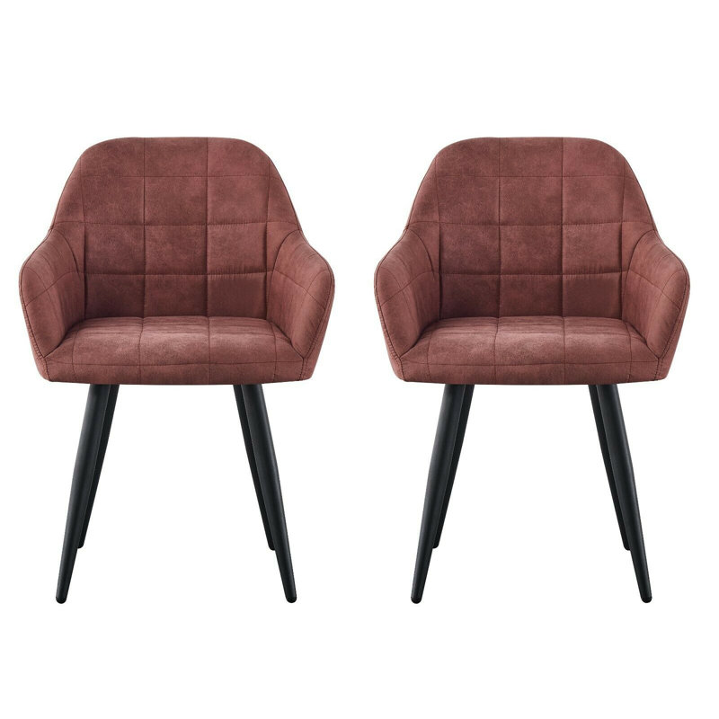 Aliauna 47cm H Upholstered Metal Armchair, Pink