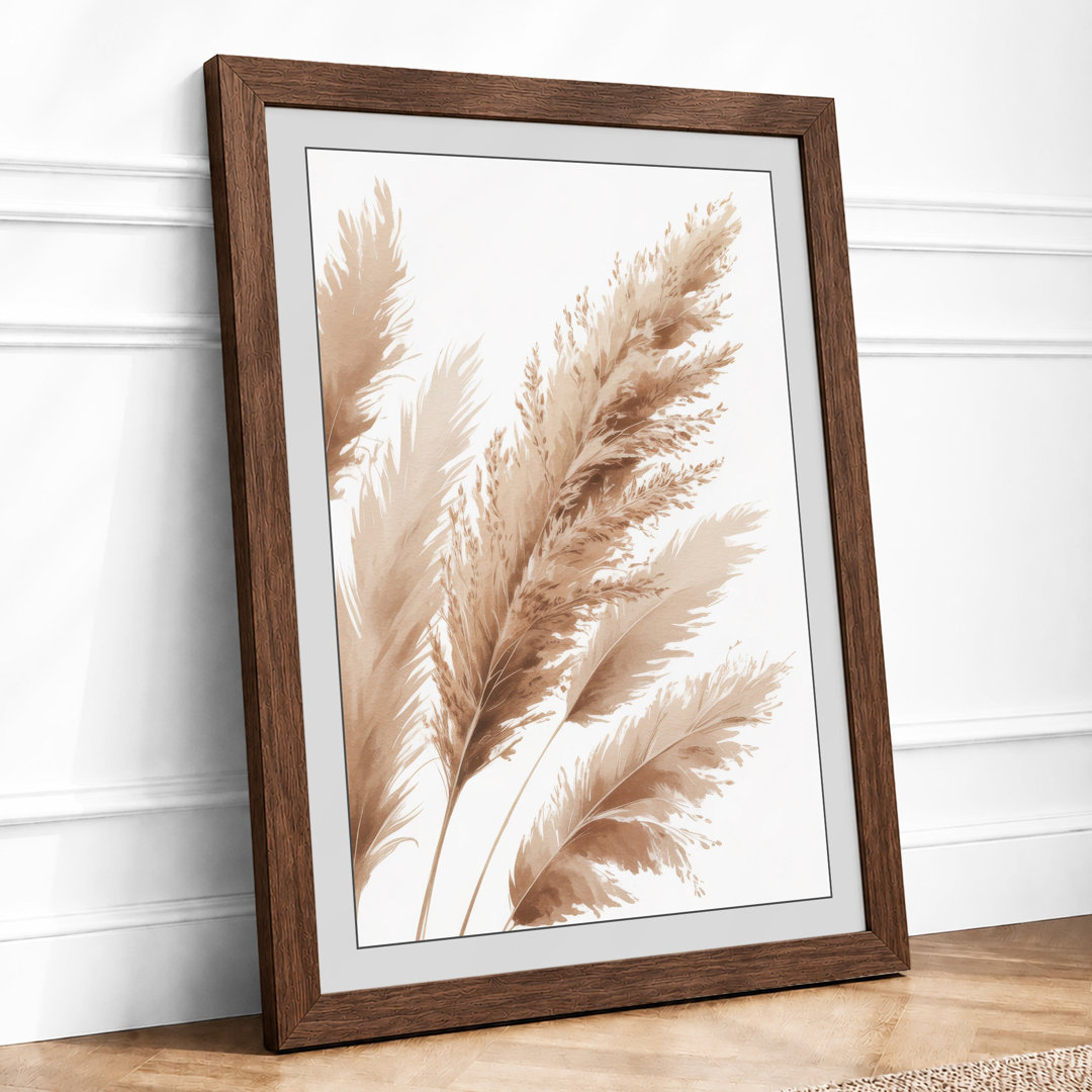 Pampas Grass Plumes Botanical - Framed Print