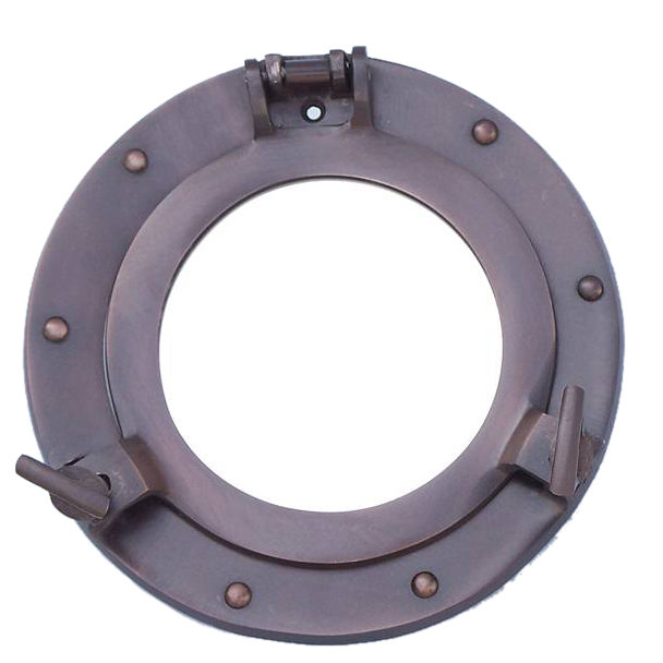 Miroir bronze, Bronze, H 17 po x l 17 po