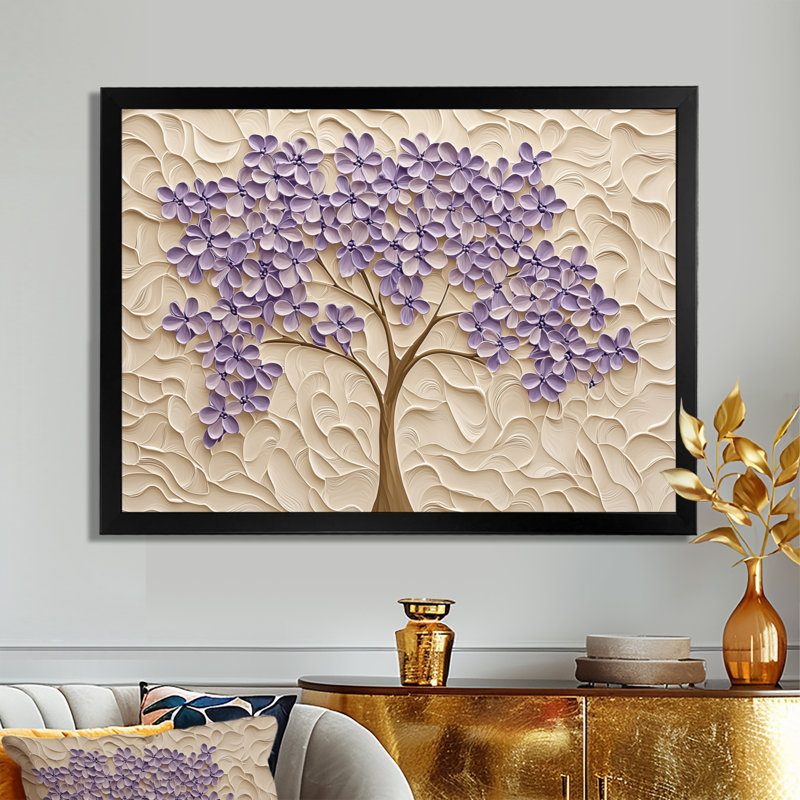 «Purple Jacaranda Tree Dreams I», reproduction sur toile, H 12 po x l 20 po, Noir