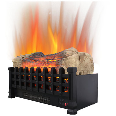 20 Inch Electric Fireplace Insert, Indoor Heater With 3D Log , /Ul Certification, 1400W Heat, 5000 'S, 400 Sq. Ft. Heating Area, Realistic Flame Effect, 4 Adjustable Brightness, 1 - 9 Hours Timing,