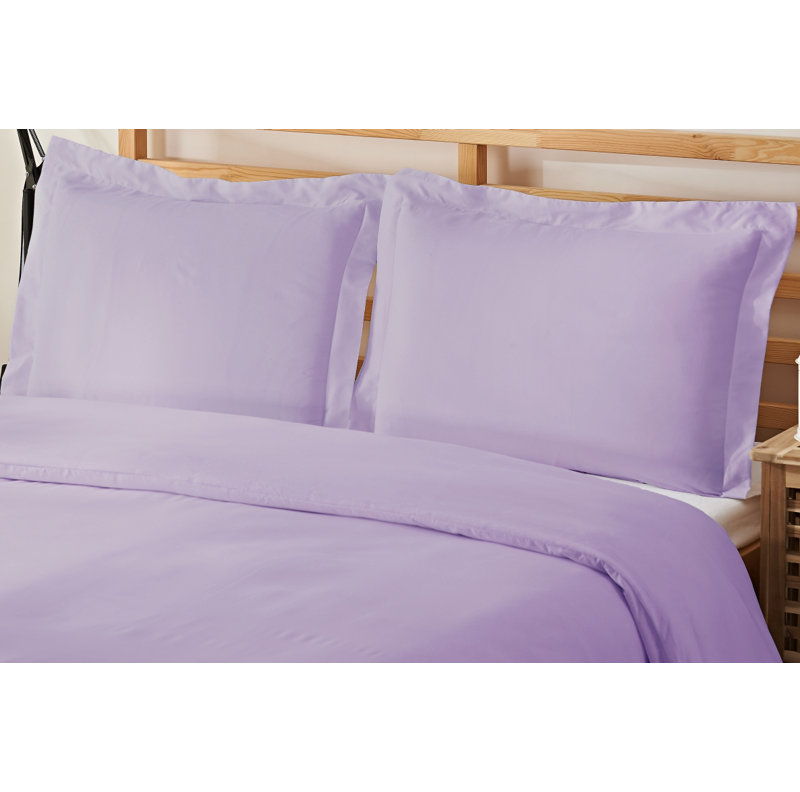 Polyester Duvet Cover, Lilac, Queen Duvet Cover + 2 Standard Shams