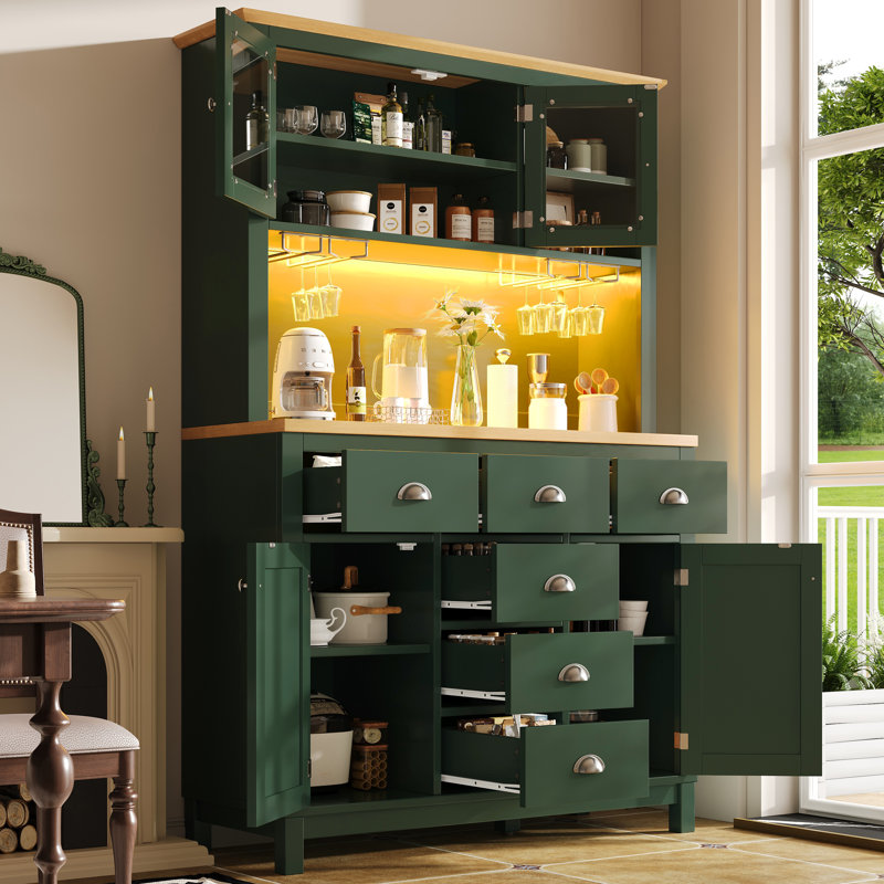 180cm Kitchen Pantry, Green