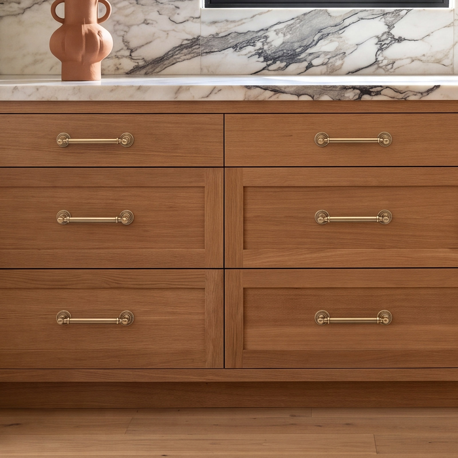 Minted Bar Cabinet Pull, Satin Brass, 4"