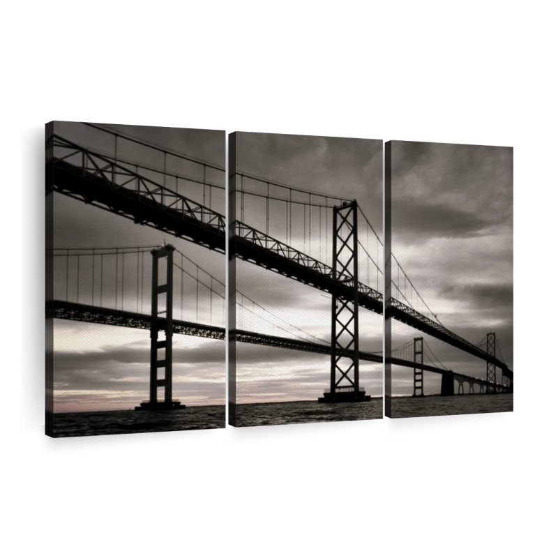 Pont sur toile Chesapeake, ensemble de 3 pièces, H 36 po x l 57 po x P 1,25 po