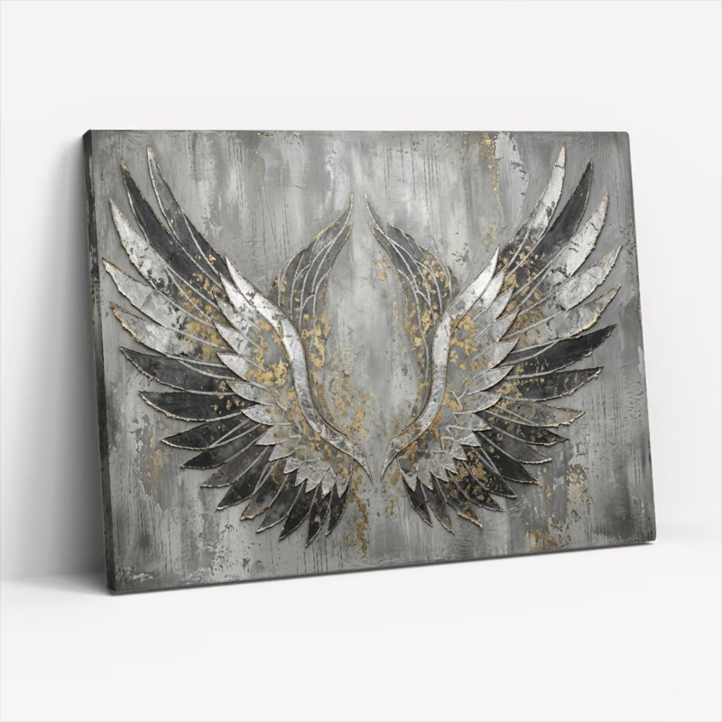 Ensemble de 1 tableau sur toile « Ailes métalliques », 18"H x 24"W, Toile tendue