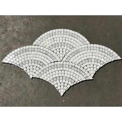 12" x 12" Marble Fan Mosaic Wall & Floor Tile