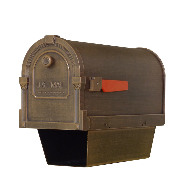 Savannah Aluminum Post Mounted Post Box, Copper