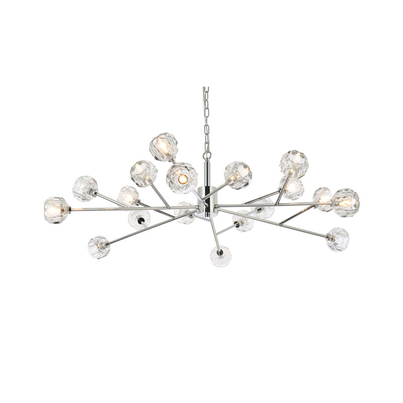 Luminaire suspendu sphérique spoutnik 18 lumières Lavere, Chrome