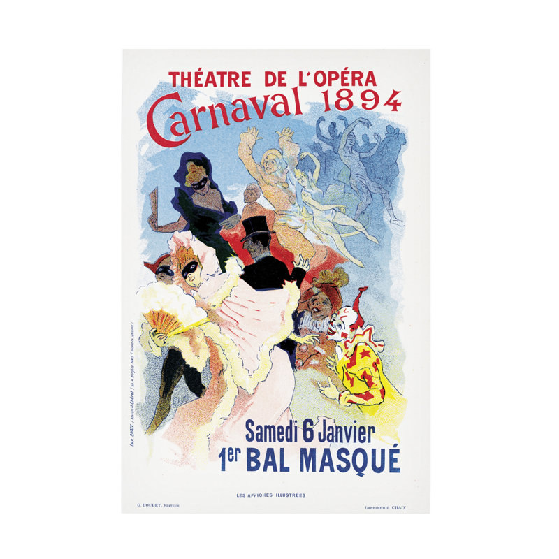 «Jules Cheret A Masked Ball And Carnival, At The Theatre De Lopera, 1894», art sur toile, H 47 po x l 30 po