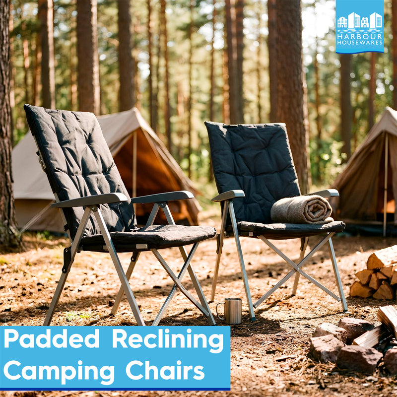 Polyester Padded Camping / Beach Folding Chair Folding Chair Set, Grey