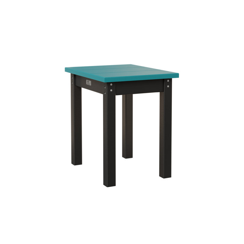 Outdoor Rectangle Side Table, Black, Aruba Blue