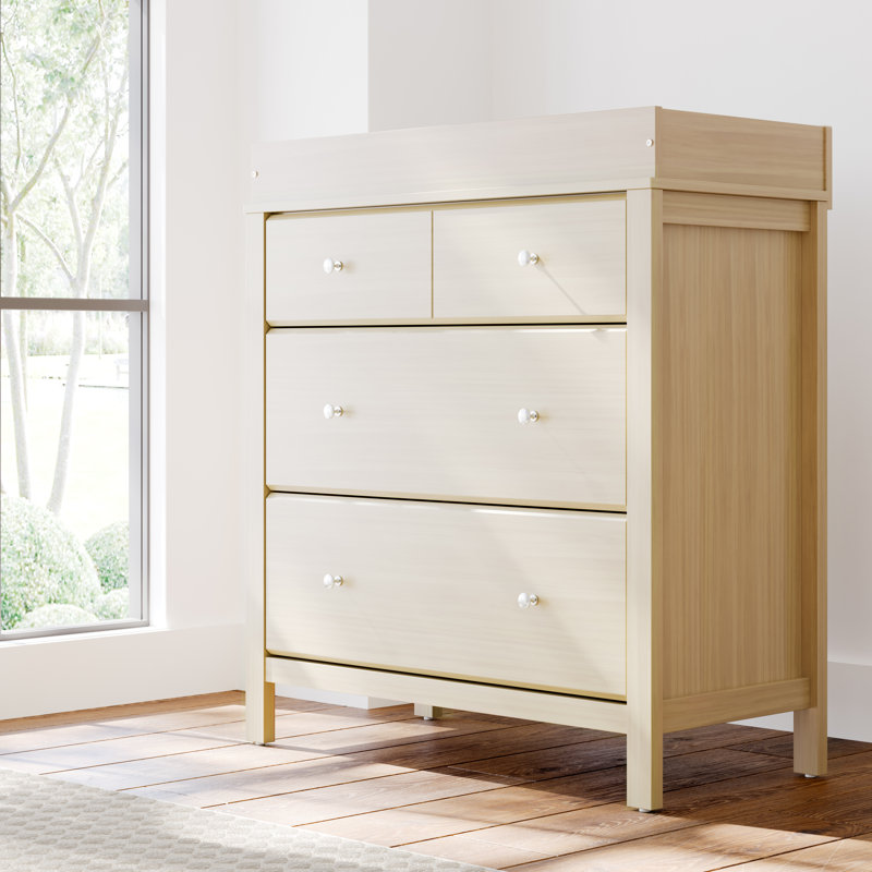 Driftwood Brown 3-Drawer Dresser with Removable Changing Topper