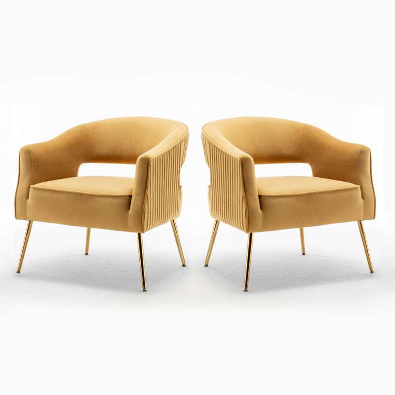 Chynna Velvet Armchair, Yellow Velvet