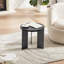 Table basse ronde en bois de chêne noir et métal - Décoration pratique en ajout chic
