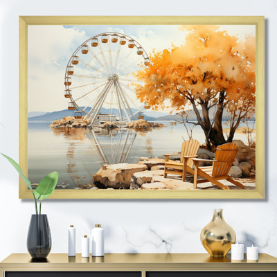 " Orange Ferris Wheel Nostalgic Delight "