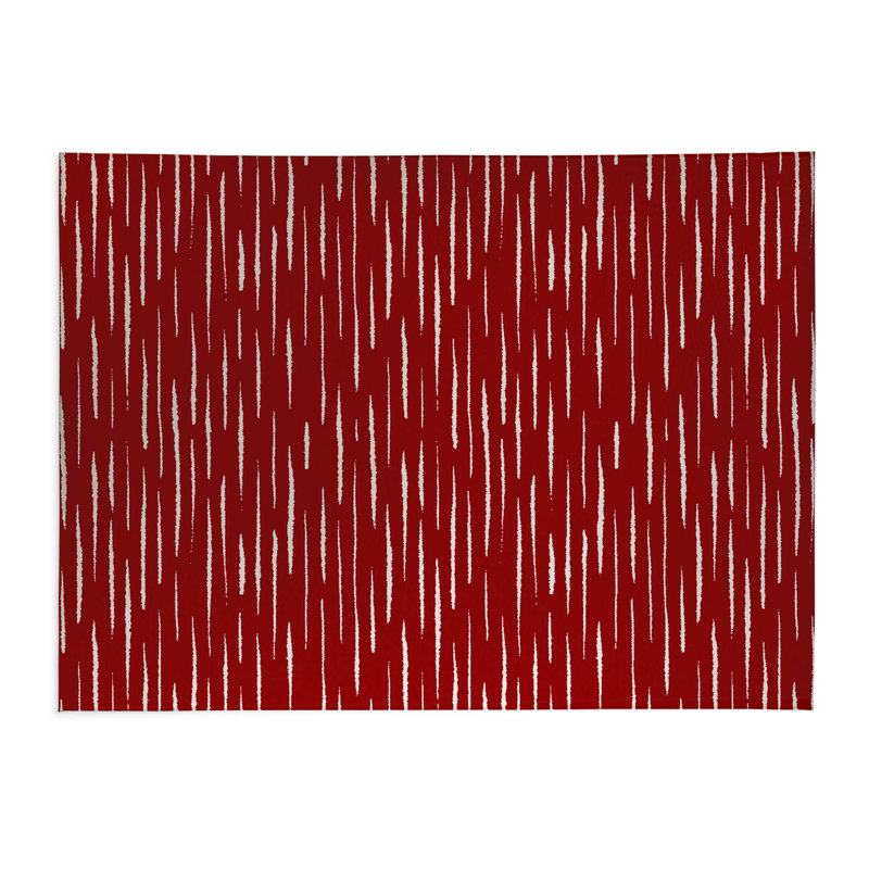 Tapis de cuisine à profil bas Lak, Rectangle 5 pi x 7 pi, Rouge canneberge