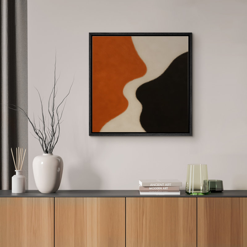 Reproduction d'art encadrée sur toile pour décor moderne neutre, H 16 po x l 16 po, Noir