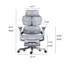 Fauteuil ergonomique gris moderne 46,85 po, siège pivotant en filet respirant pour la maison et le bureau