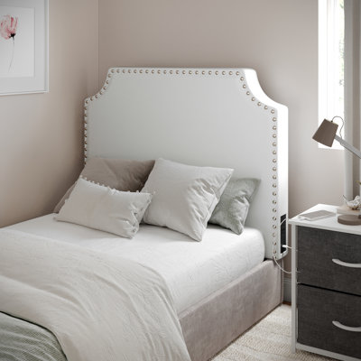 Contoured Headboard With 2 Power Outlets, 1 USB And 1 USB-C Port by Lark Manor