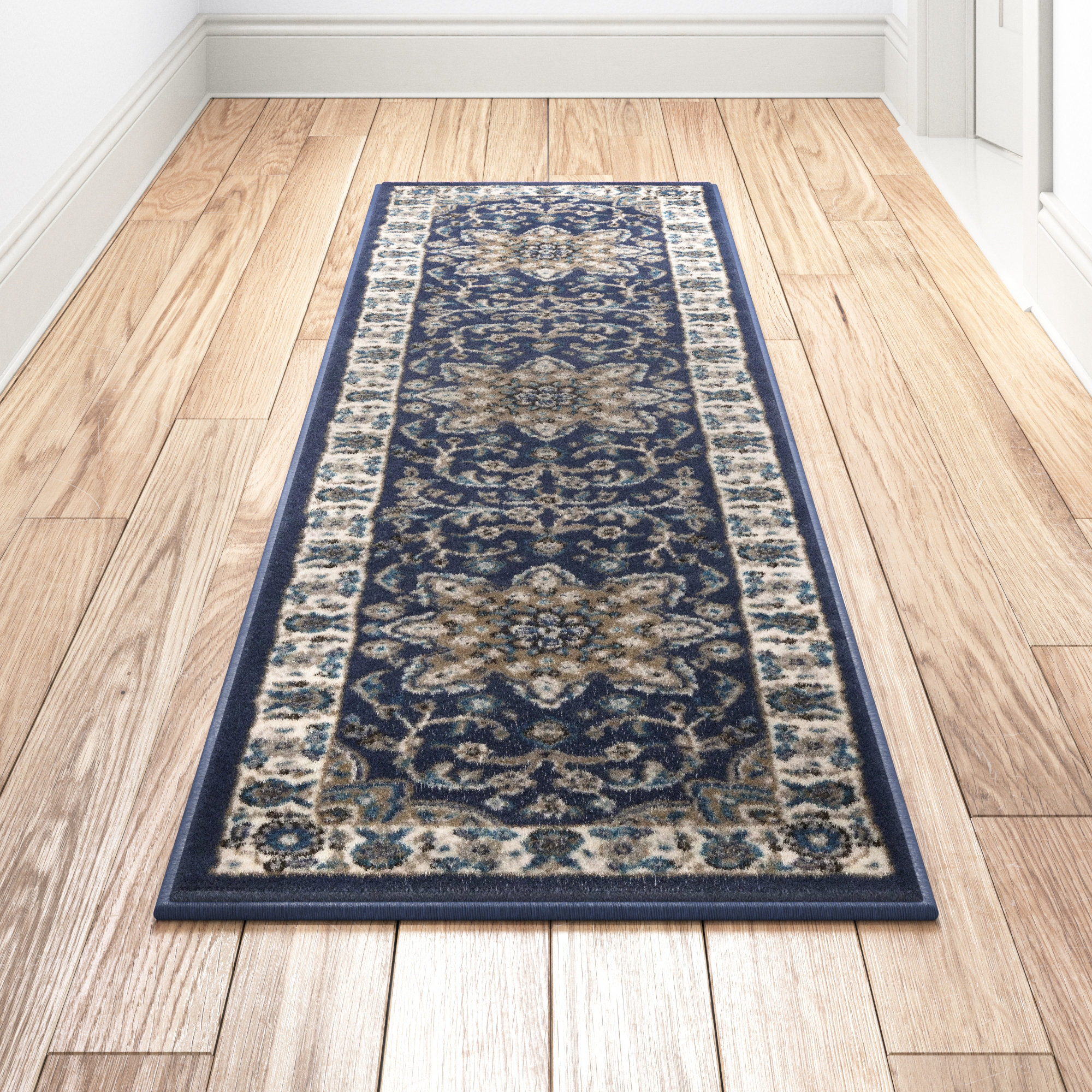 Beverly Rug Diego Solid Gray 20 in. x 59 in. Non-Slip Rubber Back Runner Rug