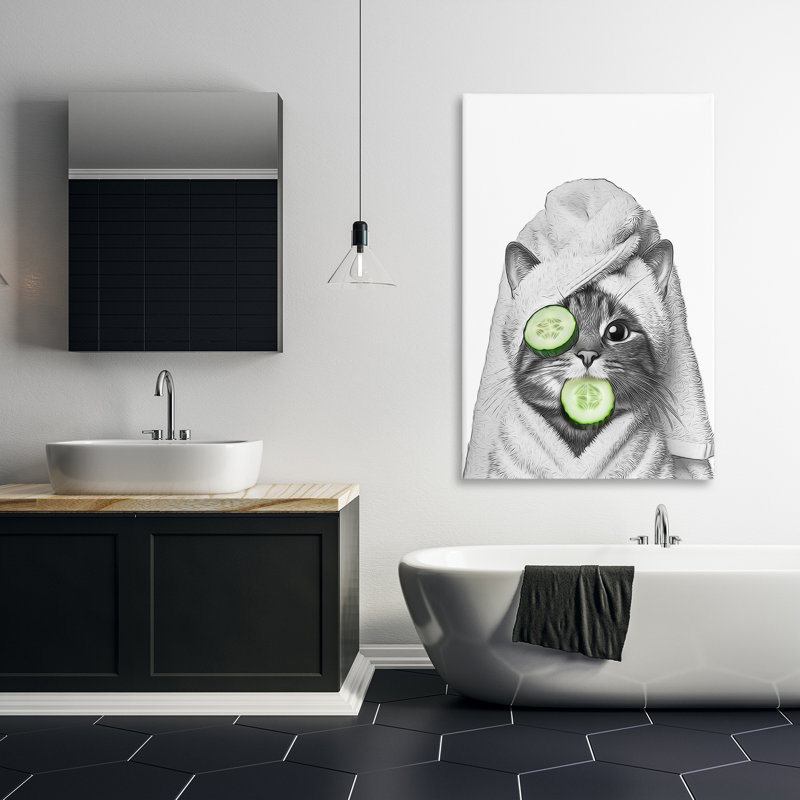 «Spa Bath Day Cat» par Annalisa Latella, H 45 po x l 30 po