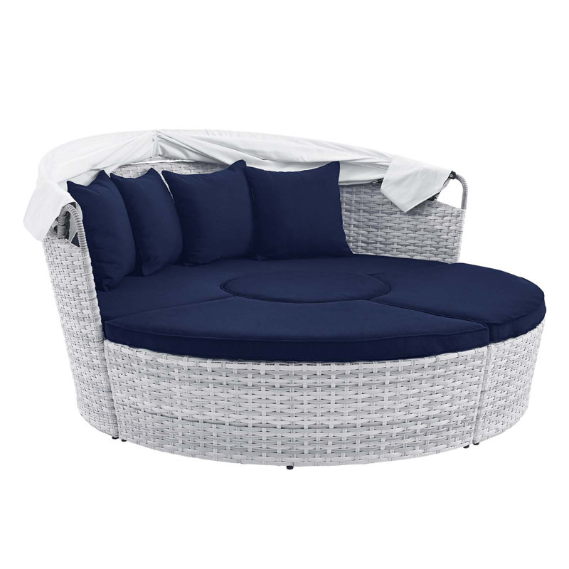 Lit de jour d'extérieur Scottsdale Canopy Sunbrella par Modway, Toile bleu marine Sunbrella®