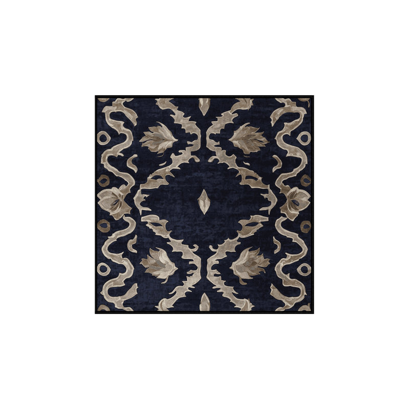 Machine Washable Gray Area Rug, Square 4'
