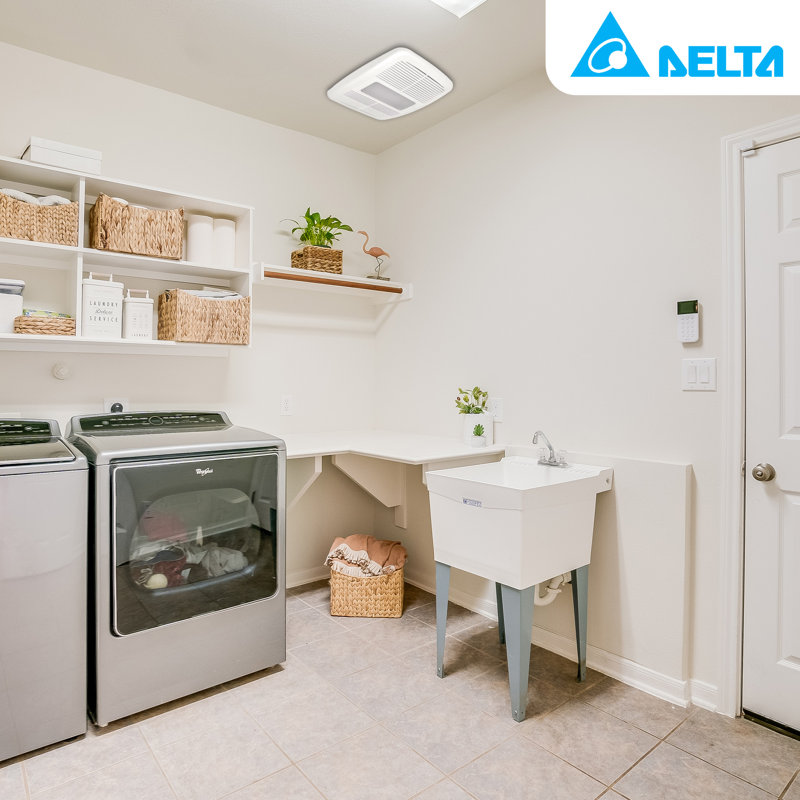 Ventilateur de salle de bain 80 CFM, 80 pi³ / min avec lampe fluocompacte et chauffage
