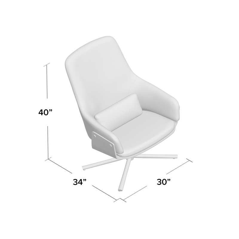 Lock Swivel Armchair, Condit Silver Gray 100% Polyester, Silver Gray