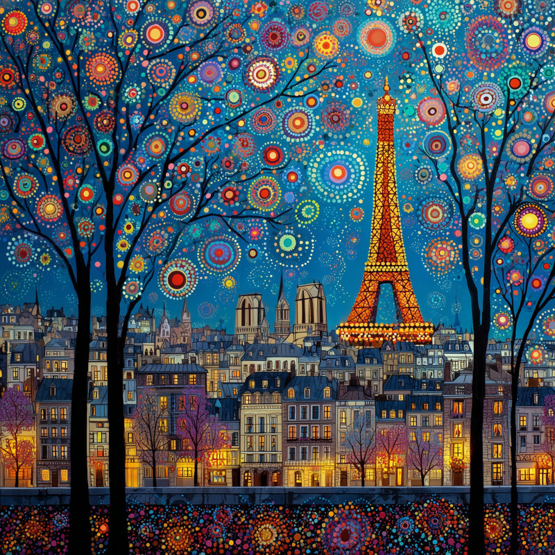 «Paris Lights», art mural sur toile tendue, L 20 po x H 20 po x P 1,5 po