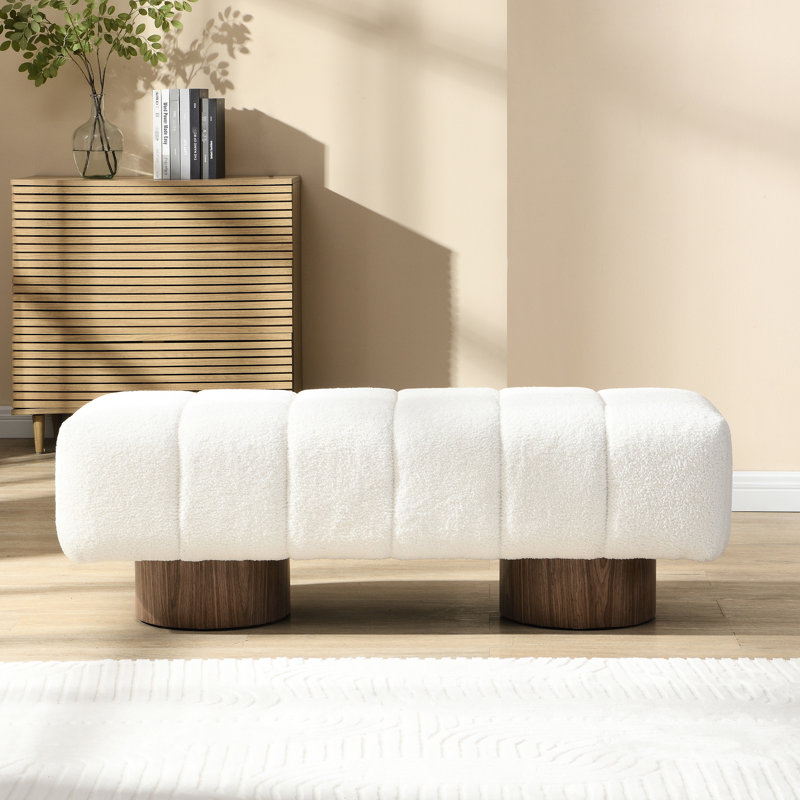 Banc rembourré en blanc Boucle