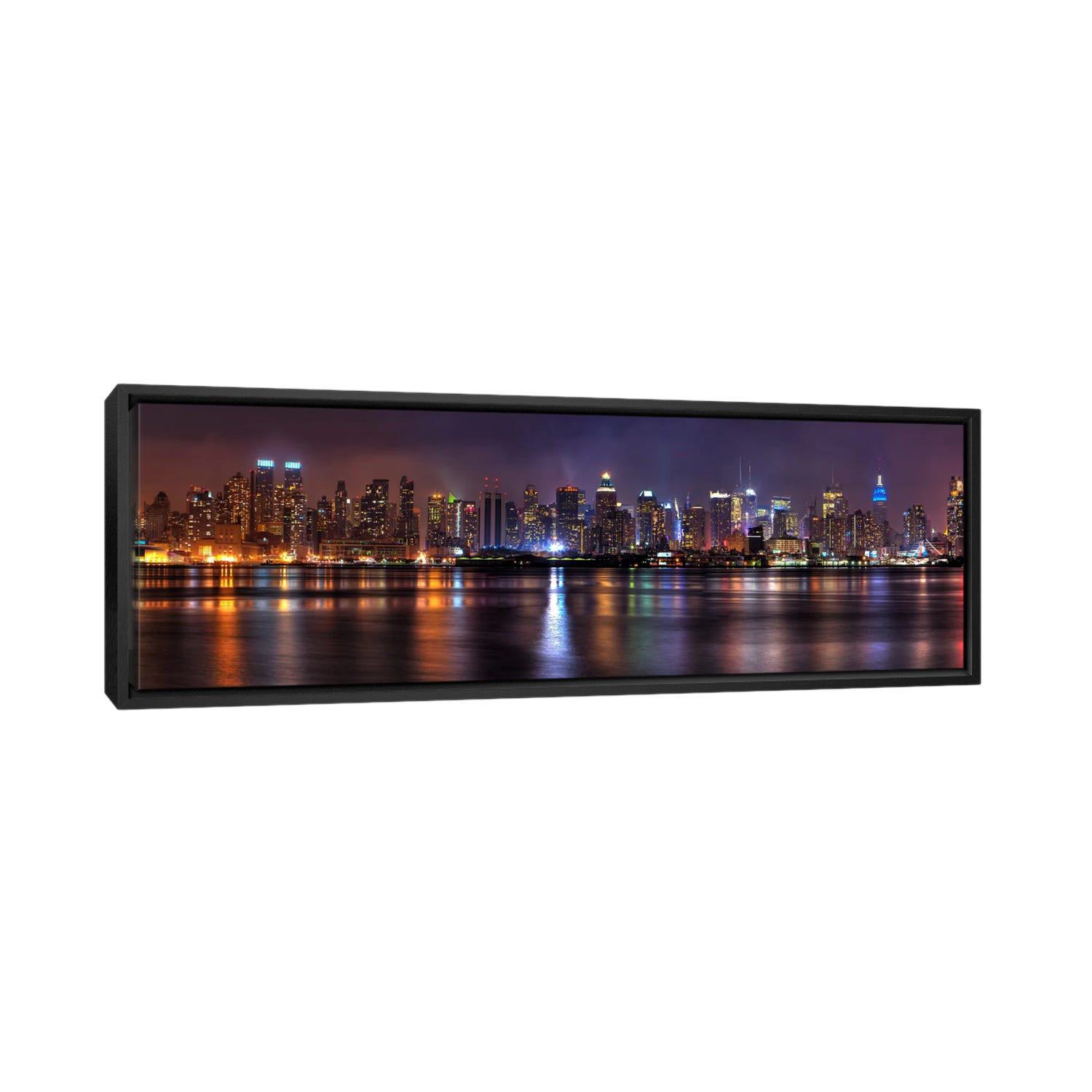 Ebern Designs New York Skyline Cityscape (Night) - Floater Frame ...