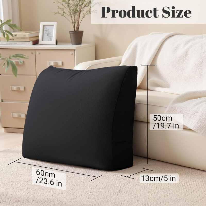 Triangular Backrest Cushion, Black