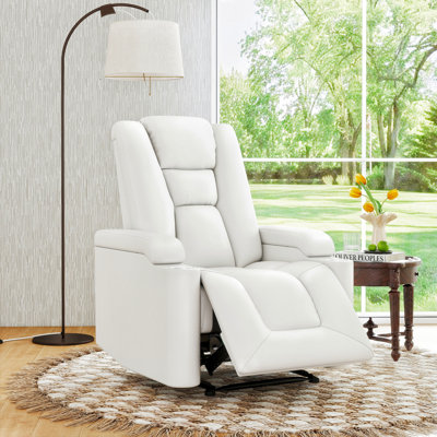  35.3" Wide Luxury Modern And Breathable Vegan Leather Power Recliner With Cup Holders And USB Charge Port (Set Of 5)