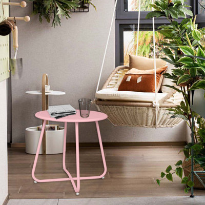 Table d'extérieur en fer rose