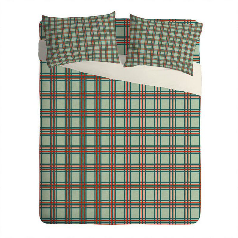Modern & Contemporary Plaid Comforter, Twin Comforter + 1 Standard Sham