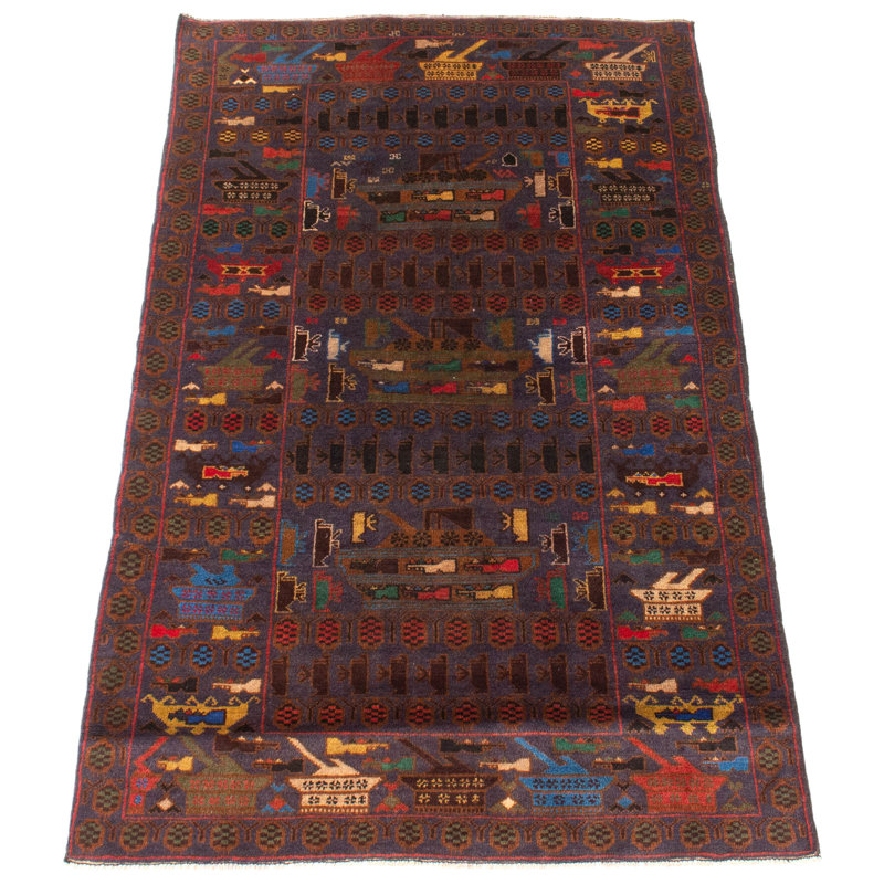 Tapis unique en laine noué à la main de style années 1990 de 3 pi 10 po x 6 pi 8 po brun Irha