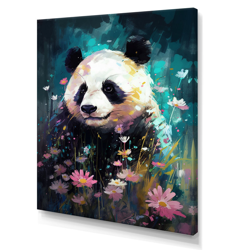 Panda gracieux - animaux, impressions sur toile, Toile tendue, H 20 po x l 12 po x P 1 po