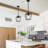 1-Light Black Lantern Pendant With Glass Shade