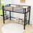 Metal Loft Bed With Dual-Side Ladders, Guardrails And Space-Saving Under-Bed Area-1107133546