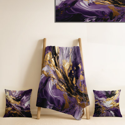 Jeté abstrait liquide et mauve Magic II